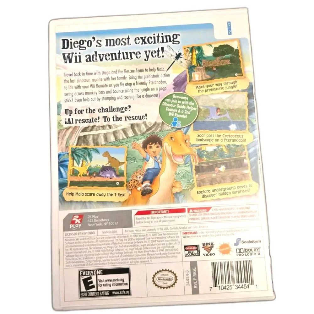 Go, Diego, Go! Great Dinosaur Rescue Nintendo Wii (CIB w/ Manual)